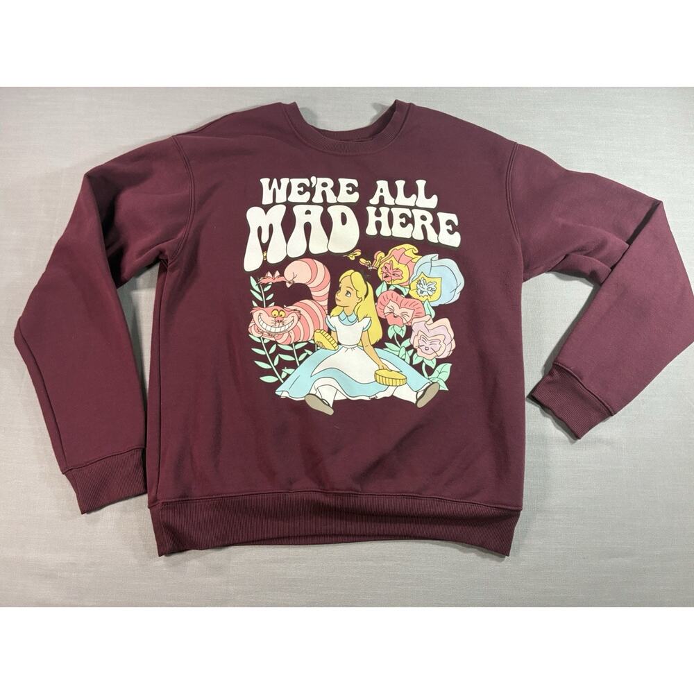 Disney Alice in Wonderland Sweatshirt Women’s Medium “We’re All Mad Here”